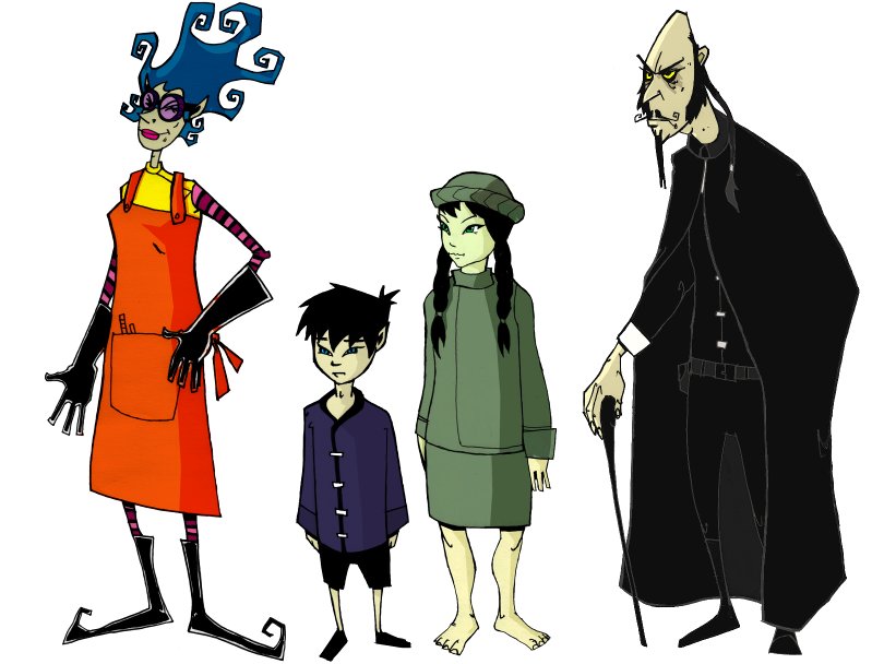 Original cast lineup concept art